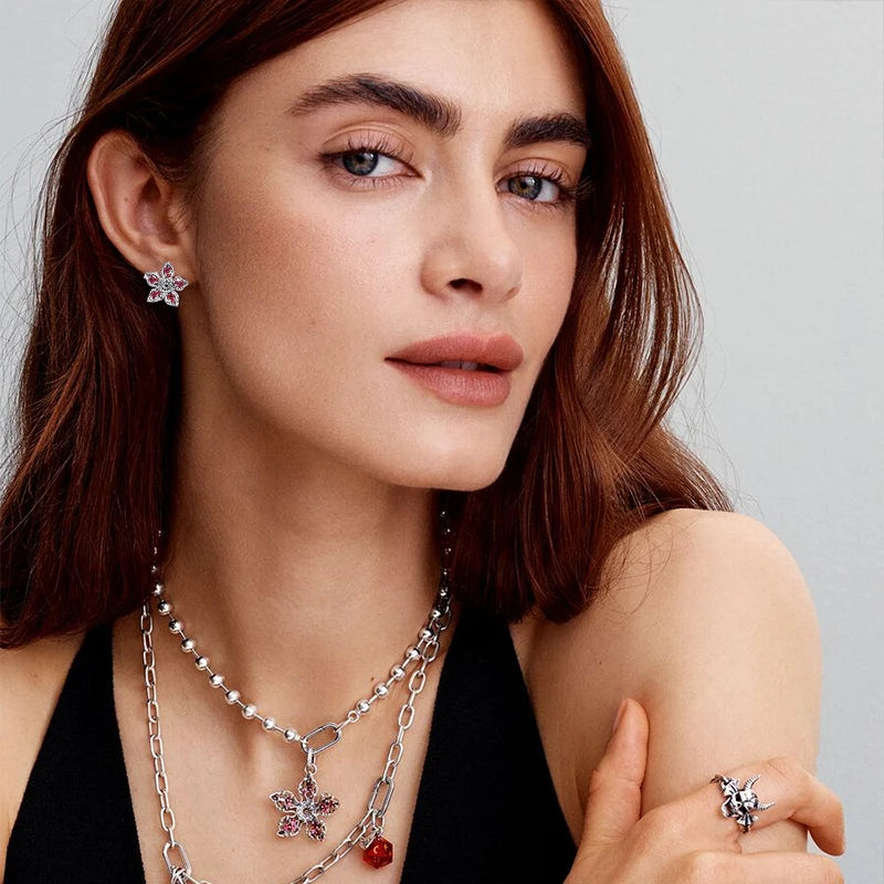 Pendientes Demogorgon Plata con Zirconitas